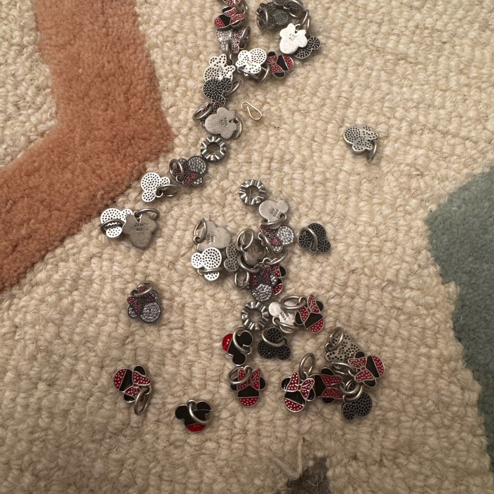 Pandora Silver and Red Heart Brooch Collection